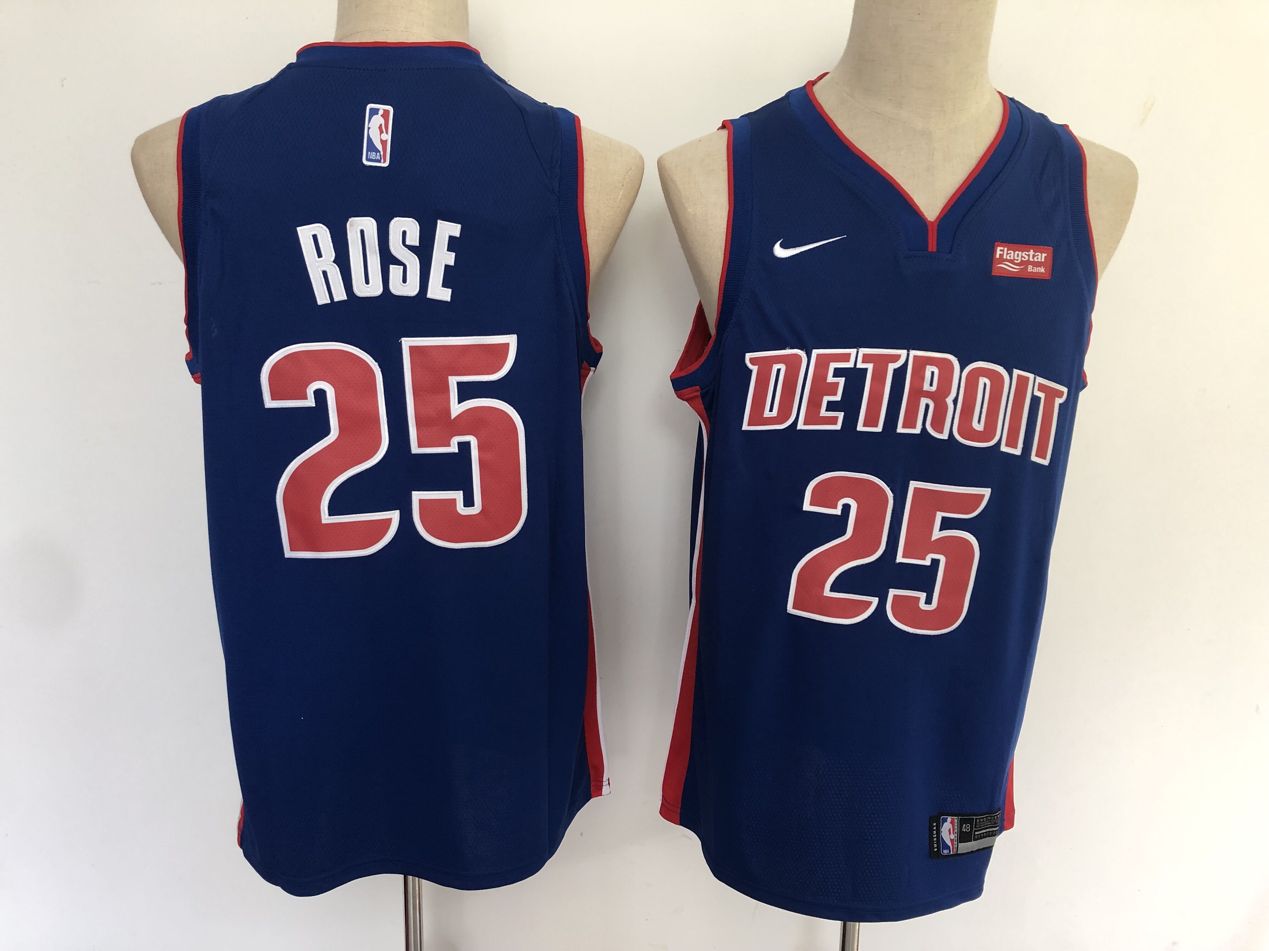 Men Detroit Pistons #25 Rose Blue Nike Game NBA Jerseys->detroit pistons->NBA Jersey